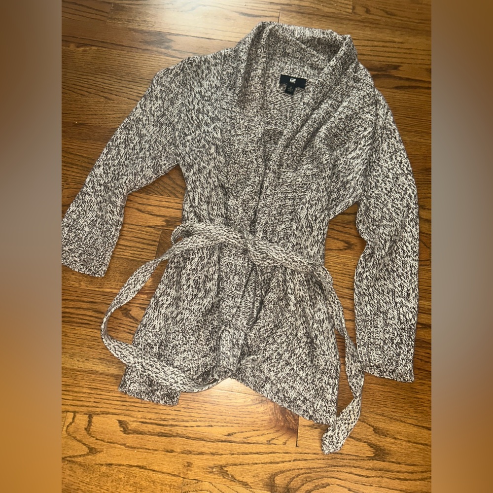 Iz Byer Black and White Knit Cardigan